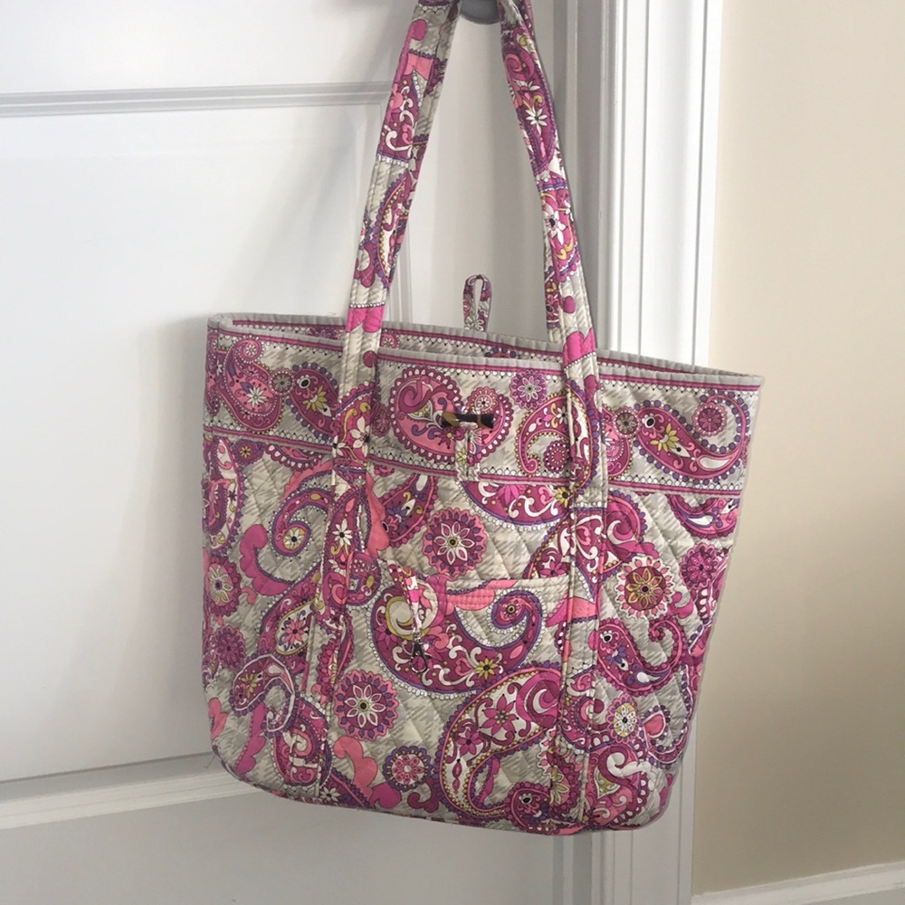 Vera Bradley pink & gray tote